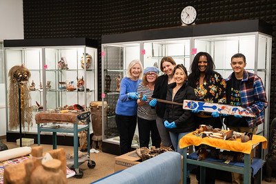 A group posing at the World Art Collection Gallery.