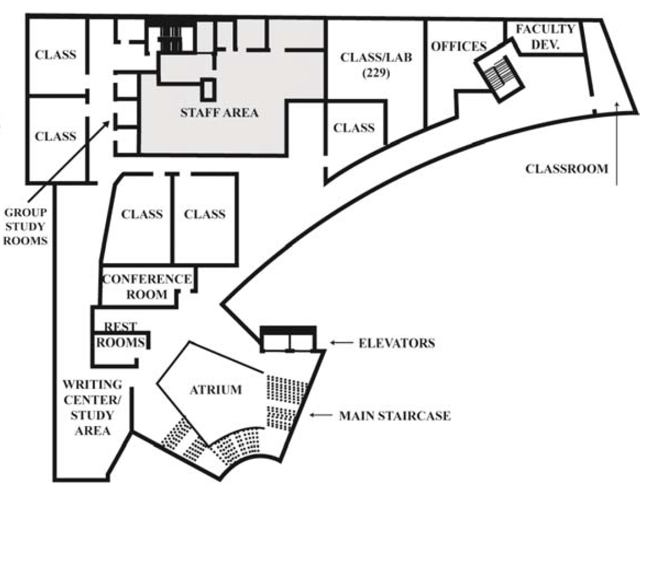 Mesa College Library 2nd Floor Plan